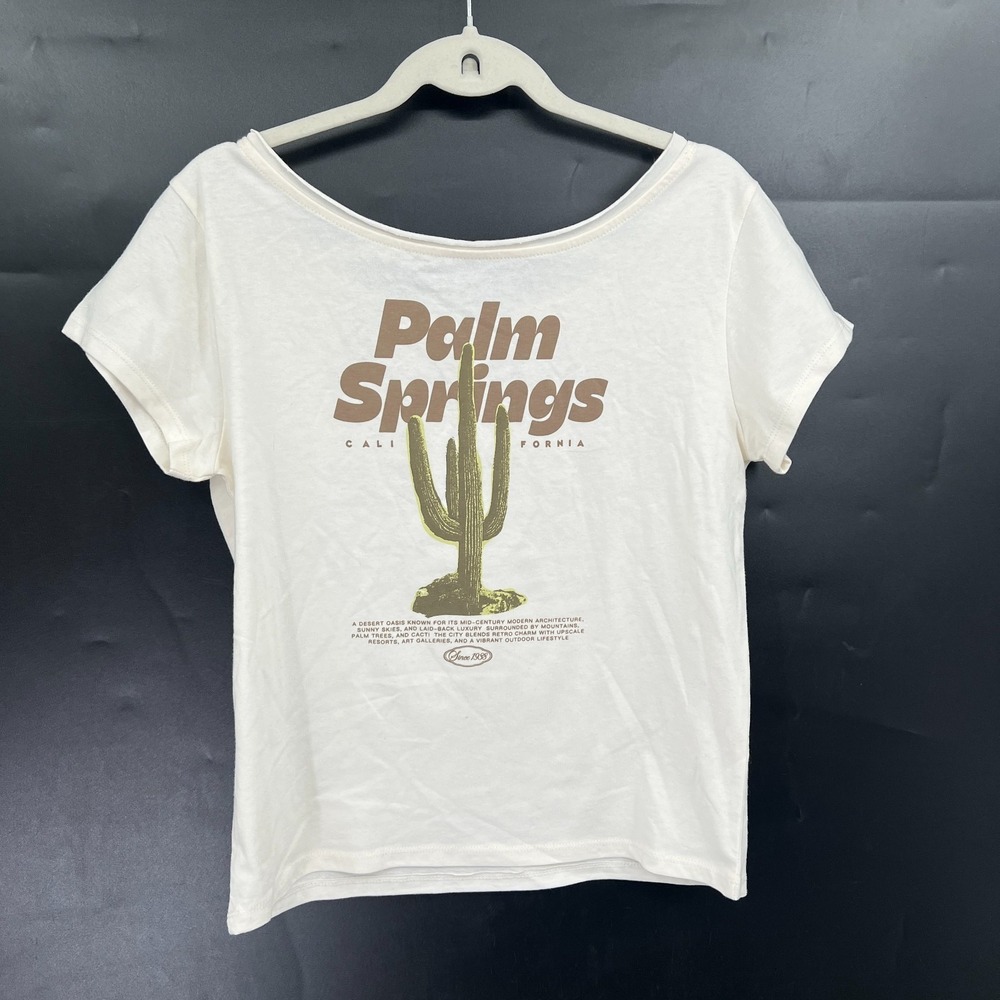 NEW Grayson Threads hello gorgeous palm springs graphic top off shoulder boho XS